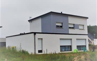 Construction maison RT 2012 a toit monopente enduit deux tons 400x250 1 - Faites de votre rêve une réalité … - Finistère, Saint Thonan